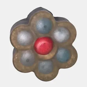 Aquamarine and Magnesite Orgonite Flower Magnet Natural Beauty Flower Shape Art for EMF Reduction and Decor