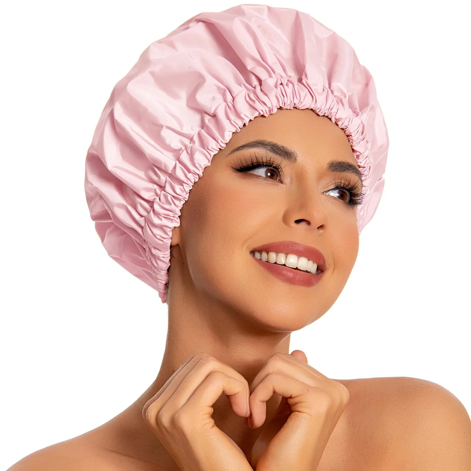 Reusable Shower Caps for Women, Waterproof Long Hair Bonnet | Washable Design, Wide Elastic Band, Large Fit, Holds Long Hair, Braids Friendly, Bath Accessories, Spa, Travel