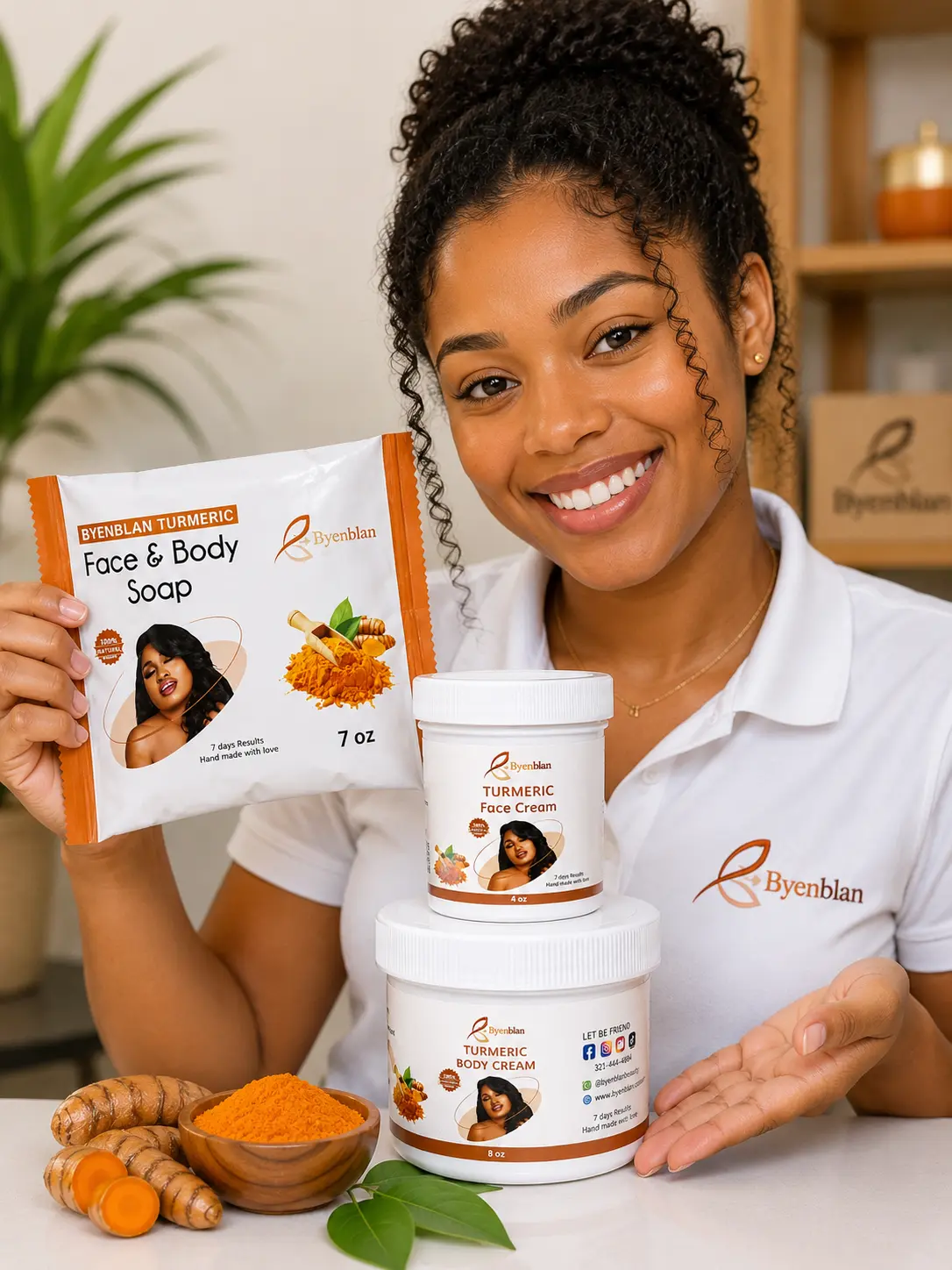 Turmeric Face & Body Cream set Byenblan