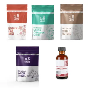 Slofoodgroup Fall Spices Set (Cinnamon Sticks, Star Anise, Whole Cloves, Whole Nutmeg and Vanilla Extract)