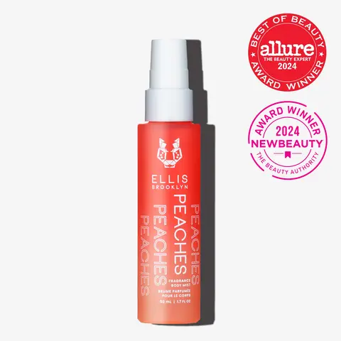 Ellis Brooklyn PEACHES Perfume Mist 50ml - Fruity Floral Perfume Mist for Women with Sweet Peach, Rosebud, & Sandalwood, Vegan Perfume, Made In The USA