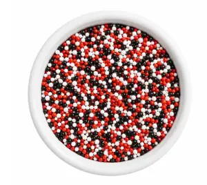 DIY Dot Cake Sprinkles - Graduation Nonpareil Cake Dots Red Black White