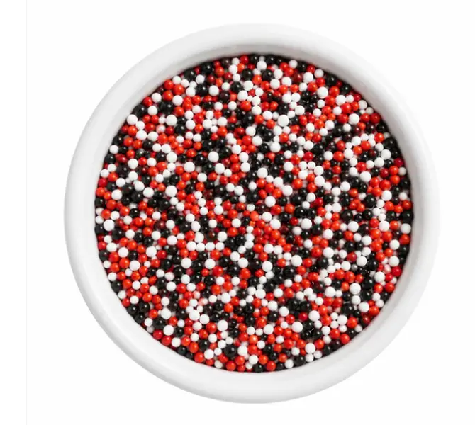 DIY Dot Cake Sprinkles - Graduation Nonpareil Cake Dots Red Black White