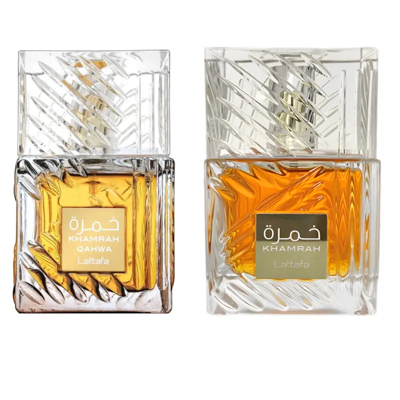 Lattafa Khamrah Qahwa + Khamrah Arabian Perfumes EDP Duo Set, Unisex Rich Spicy Aromatic Fragrance Multi-Pack