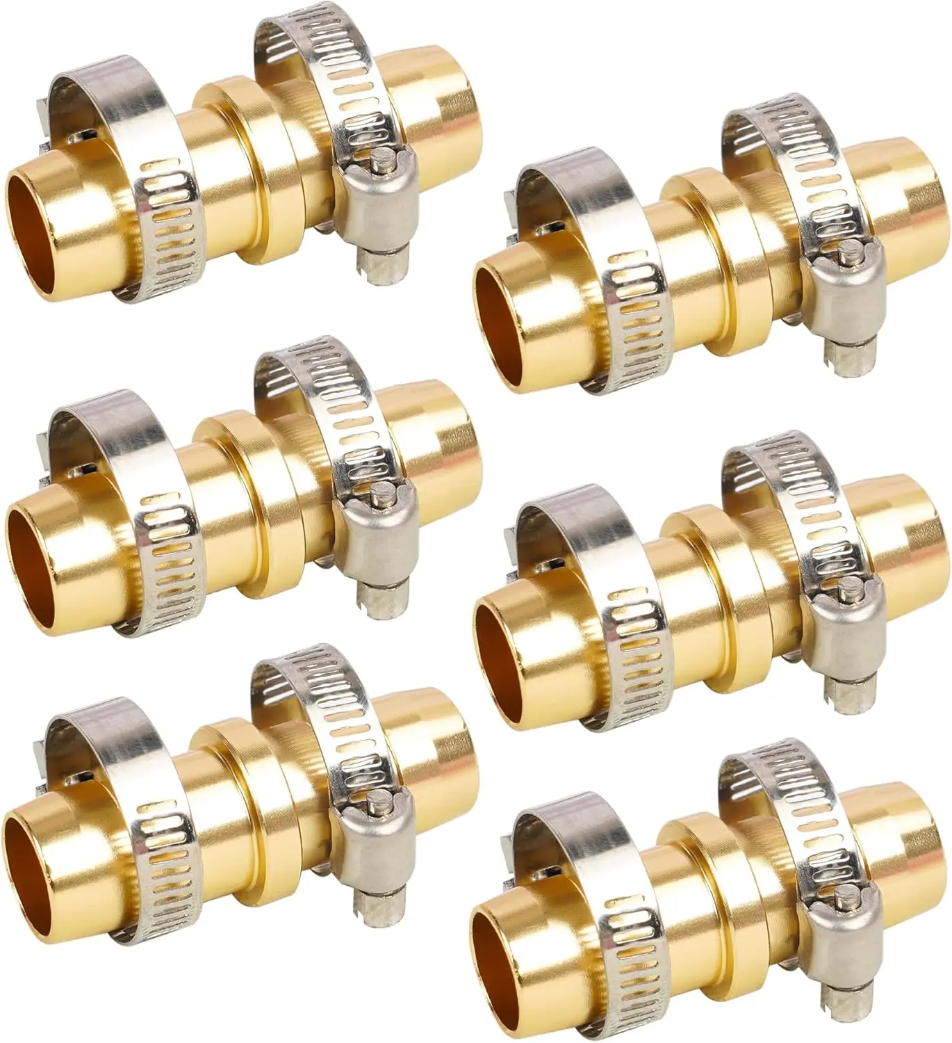 6 Pack Garden Hose Repair Kit, Hose Connector Repair Mender Kit with Stainless Clamp, Fits 3/4"-5/8" Water Hose Repair Fittings