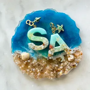 Ocean Green Charms - SeaGreen Collection with Beach Rocks, Seashells, and Starfish amulet
