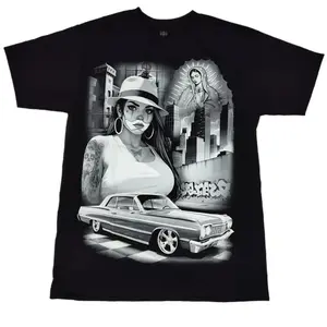 Clown Girl LowRider Design, Men's Short-Sleeve Cotton Sport T-Shirt,  Streetwear Style for Sports & Outdoor Activities