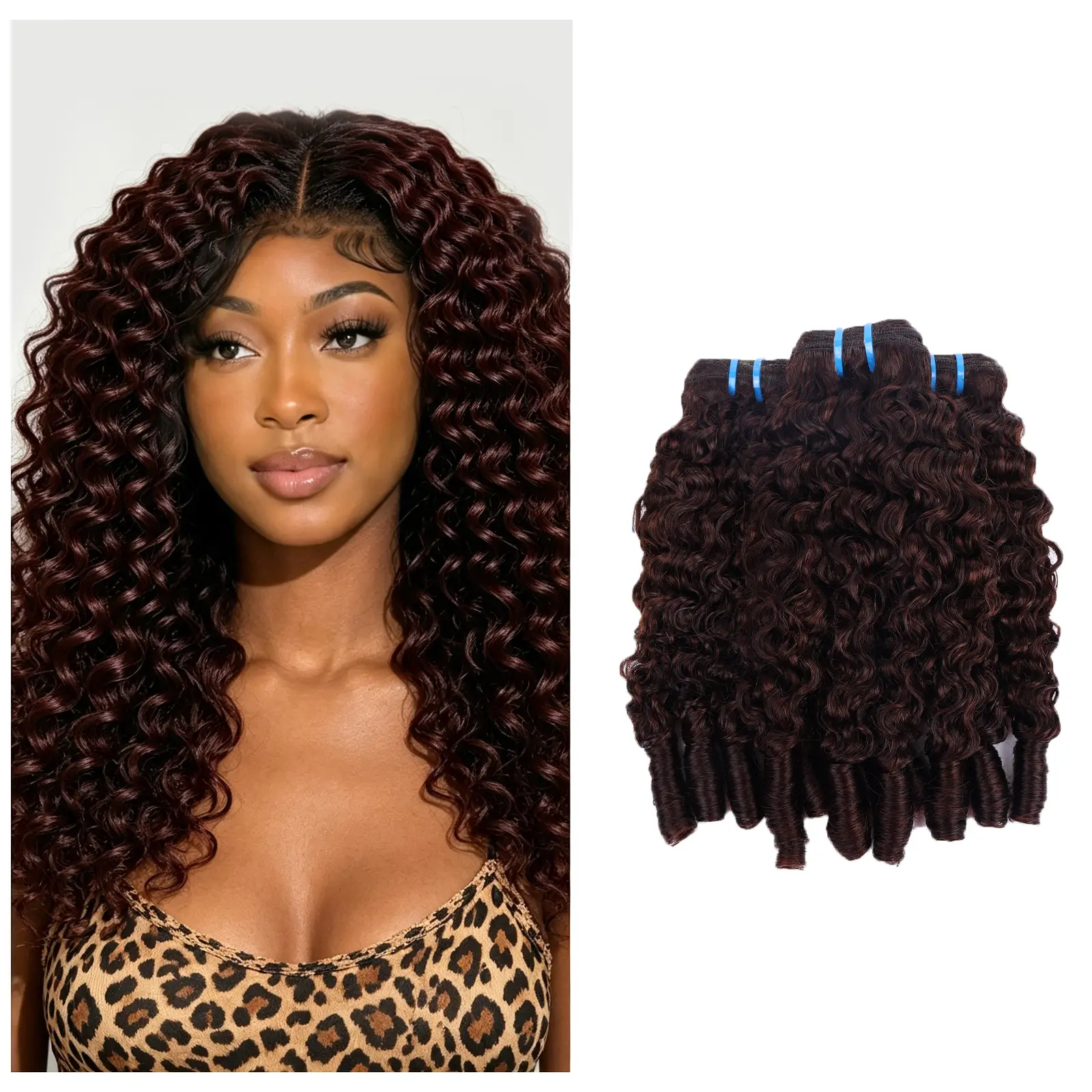 Msgem Hair 14A Burmese Curly Bundles Chocolate Brown Human Hair Material Remy Human Hair Curly Weave Extensions 3 Pcs  Lot Burmese Curly #SummerVibes #SummerWins#DealsForYouDays#tiktokshopdealsforyoudays