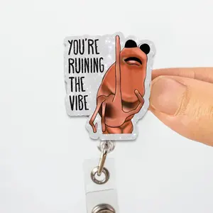 Marcus the Worm Badge Reel, Viral Tiktok Name ID Holder Badge Reel, Trendy Nurse Name Badge, Aesthetic Hospital Clip, Meme Badge Reel