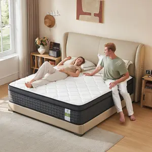 YANTAN YB-B Full/King/Queen Hybrid Mattress with 3-Row Edge Support Medium-Firm Memory Foam & Pocketed Coils CertiPUR-US Certified Ultra-Breathable Tencel-KnitCover365-Night Trial ergonomic design mattress medium firmness spring twin comfort luxurious