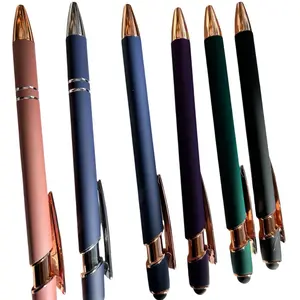 Personalized Laser Engraved Retractable Ballpoint Pen Medium Point Available in Green Blue Navy Black & Rose Gold Colors Perfect Gift for Any Occasion