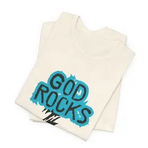 God Rock Unisex Tee, Christian Faith Shirt, Inspirational Religious T-Shirt, Trust in God Top, Believe Tee, Positive Quote Apparel