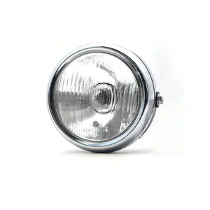 1Pc 5.75 Inch Round Motorcycle Headlight Retro Style, Super Bright LED Motorcycle Driving Light Round Front Headlamp 35W Motorbike Fog Light Universal 5.75 Inch Round Motorcycle Headlight - Super Bright LED Driving Light For