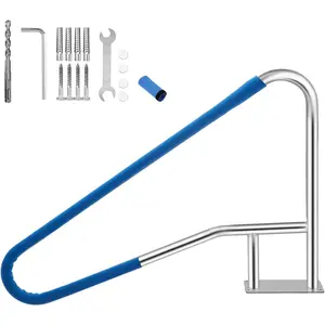 GAOMON Pool Rail, 304 Stainless Steel Pool Railing, 375LBS Load Capacity, 55"X32", Rustproof Pool Handrail, Swimming Pool Handrail with Grip Cover