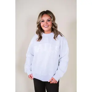 Appliqué BATES Mock Neck Sweatshirt - Heather Grey