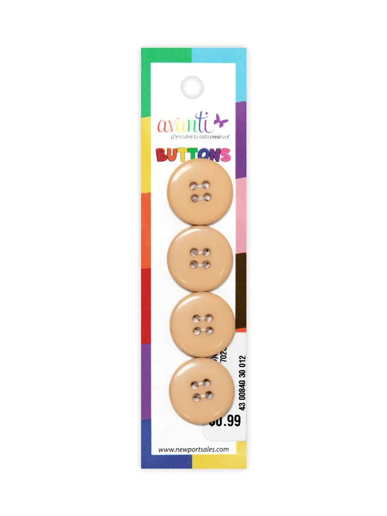 Sewing Buttons – 29L (18mm / 0.71 inches) with 4 Holes – Perfect for Dresses, Jackets & Fashion Handbags
