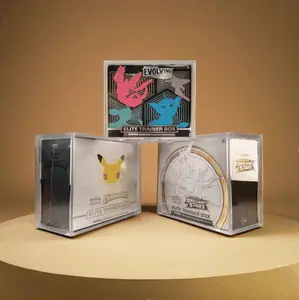 [K]3Pack Acrylic Case Fits Elite Trainer Box ETB Booster Box Display Case Collector Protector UV Resistant with Strong Magnetic Lid