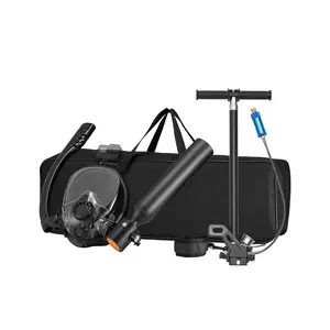 VEVOR Scuba Tank, 0.5L Portable Diving Tank, Diving Oxygen Cylinder Support 5-10 Minutes Underwater Breathing, 32.81 ft Diving Depth, Refillable Snorkel Air Tank with Pump for Underwater Exploration