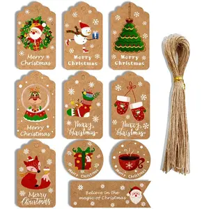 Runtow 50 Pcs of Christmas theme labels home Christmas decoration 2026 New Year ornaments Christmas gift decoration labels