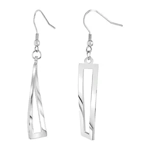 Steel by Design Twisted Rectangle Drop Earrings