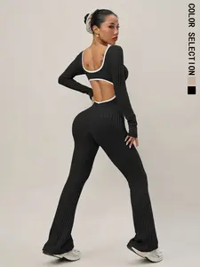 Women's Sporty Yoga Jumpsuit, Backless Hollow Out Design, Tight-Fitting Outdoor Wear, Ideal for Women, Comfortable & Stylish