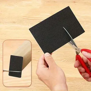 2-Pcs Black Furniture Pads, Stop Scratches & Reduce Noise Instantly, Self-Adhesive Rubber Protectors For Chairs & Tables, Invisible Floor Guard