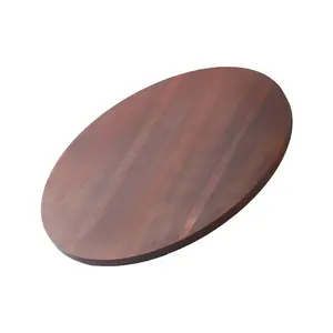 24 in Wood Lazy Susan Turntable, 360° Rotation Round Clear Tabletop Rotating Tray, Acacia Wood Dining Table Centerpiece, Smooth and Silent Spin, for Family Gatherings, Banquets and Weddings