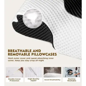 Osteo Cervical Pillow for Neck Pain Relief, Hollow Design Odorless Memory Foam Pillows with Cooling Case, Adjustable Orthopedic Bed Pillow for Sleeping, Support for Side Back Sleepers