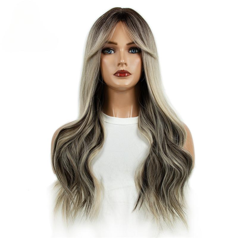 Amazon's best-selling wig, full head hairstyle, wavy curls, heat-resistant fiber, high-temperature silk wig for women