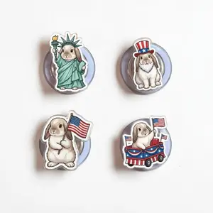 Patriotic Bunny MagSafe Magnetic Phone Grip, USA Rabbit Pop Socket, 4th of July Phone Holder, American Flag Gift for Her