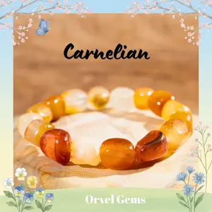 Natural Tumbled Gemstone Bracelet – Sodalite, Moss Agate, Carnelian, Red Jasper, Aventurine, Picture Jasper, Tiger’s Eye | Unisex Nugget Crystal Stretch Bracelet for Men & Women