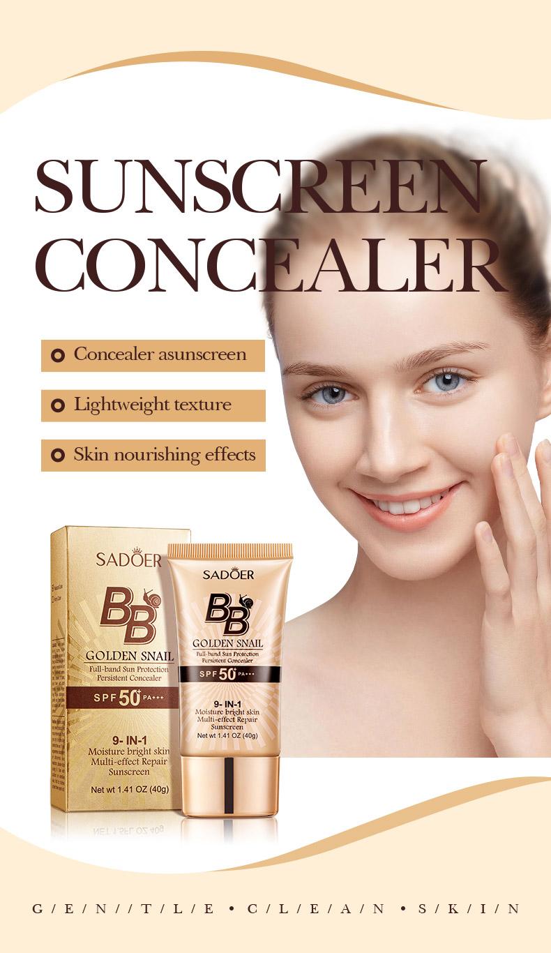 High-coverage waterproof snail BB cream - matte finish, long-lasting moisturizing and oil control, creates a natural makeup look, refreshing and non-greasy, perfect for makeup beginners, a great gift for Mother's Day, Christmas, and Valentine's Day.