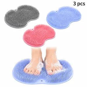 3PCS Wall Mounted Foot Scrubber, Shower Foot Massage Brush for Deep Cleaning, Exfoliating, Bath & Daily Foot Care