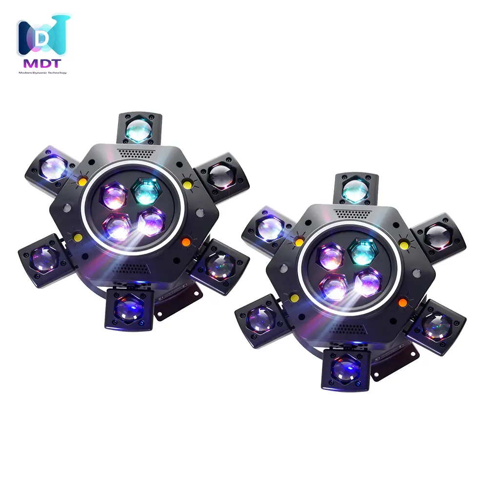 MDT fathers day gift ideas 6 Head Bee Eye Led Beam Moving Head Wash Light DJ Disco Stage Effect Lights with Led Strip