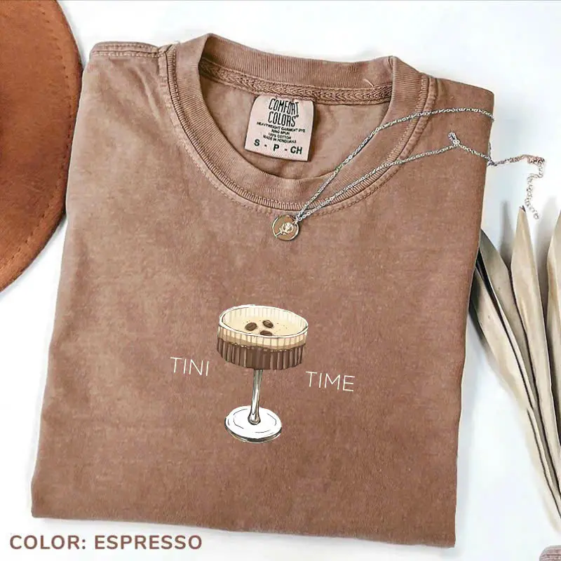 Comfort Colors Espresso Martini Social Club Shirt, Martini Lover Gift, Summer Graphic Tees, Women Oversized Shirts Casual Cotton