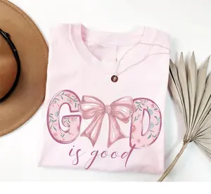 God Is Good Shirt, Aesthetic Coquette Faith Tee, Christian Women Shirt, Bible Verse God Is Good Tee, Trendy Religious T-Shirt, Christian and Faith Apparel, Jesus Apparel, Religious Clothing, Jesus Saves, Womenswear Outfit, Y2k Style Clothing