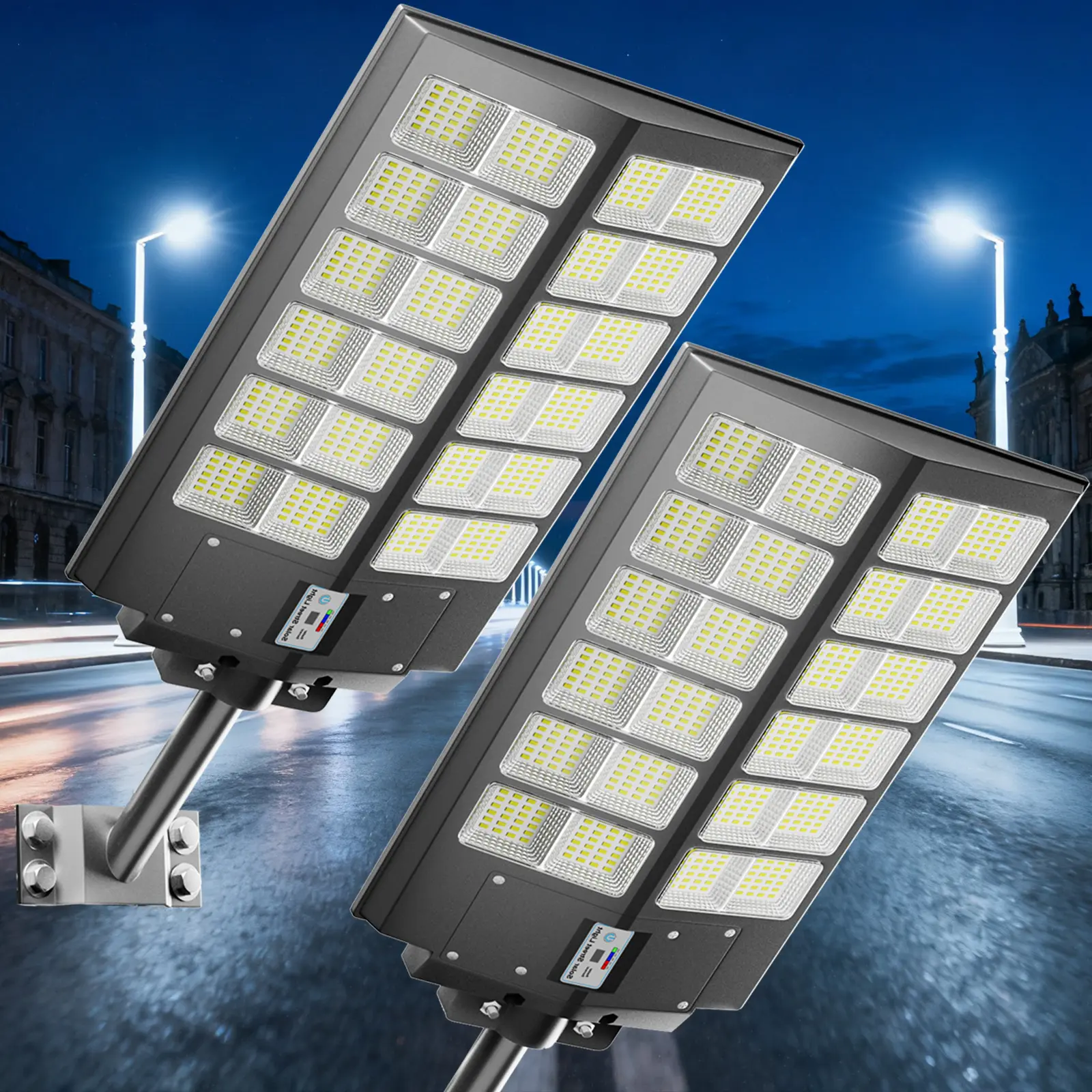2-Pack 8000W Solar Street Lights - Outdoor Waterproof LED Lights with Dusk-to-Dawn, Motion Sensor, Remote Control for Yard, Parking Lot, Outdoor Landscape Lighting