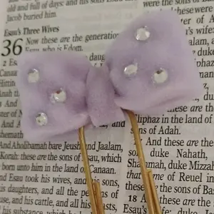 Jumbo Bible Bow Bookmark with Elegant Rhinestone Accents for Page Marking and Book Lovers