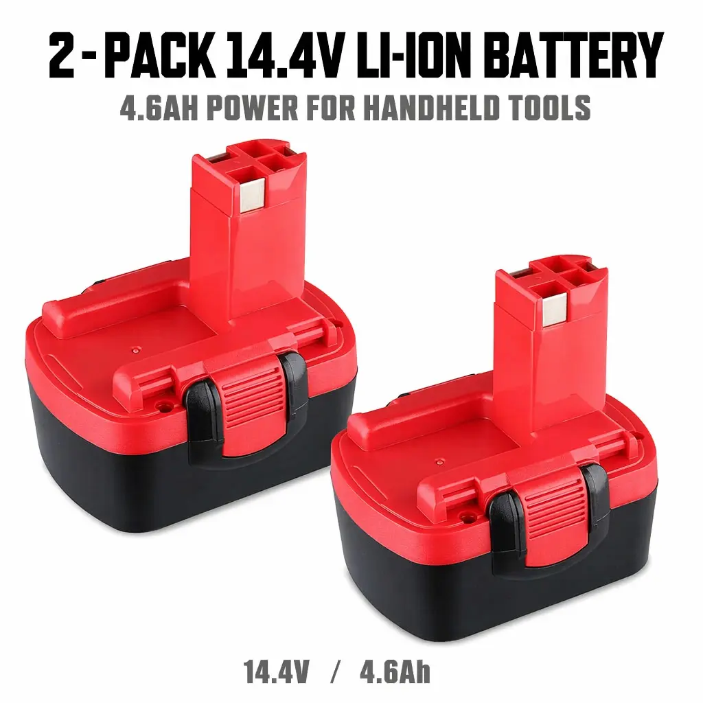 2-pack 14.4V 4.6Ah Ni-MH Replacement Battery Compatible with Bosch BAT140, Rechargeable Battery Pack for Cordless Power Tools