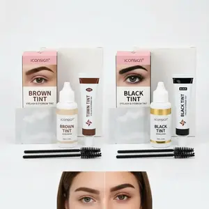 2 in 1 Eyebrow & Eyelash Tint Kit, 2 Sets Waterproof Long Lasting Eyebrow & Eyelash Dye Kit, Eyebrow Makeup Tool for Women
