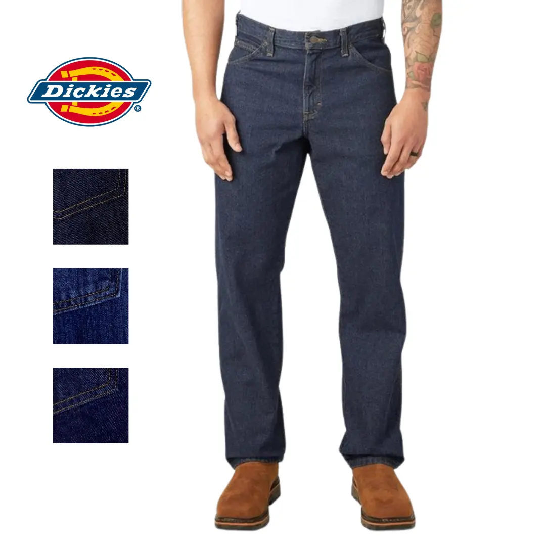 Dickies Men's FLEX Regular Fit 5-Pocket Denim Jeans, Mid Waist 9393, All Seasons Casual Menswear Trouser Pants, Durable Material, Stylish Plain Versatile Design
