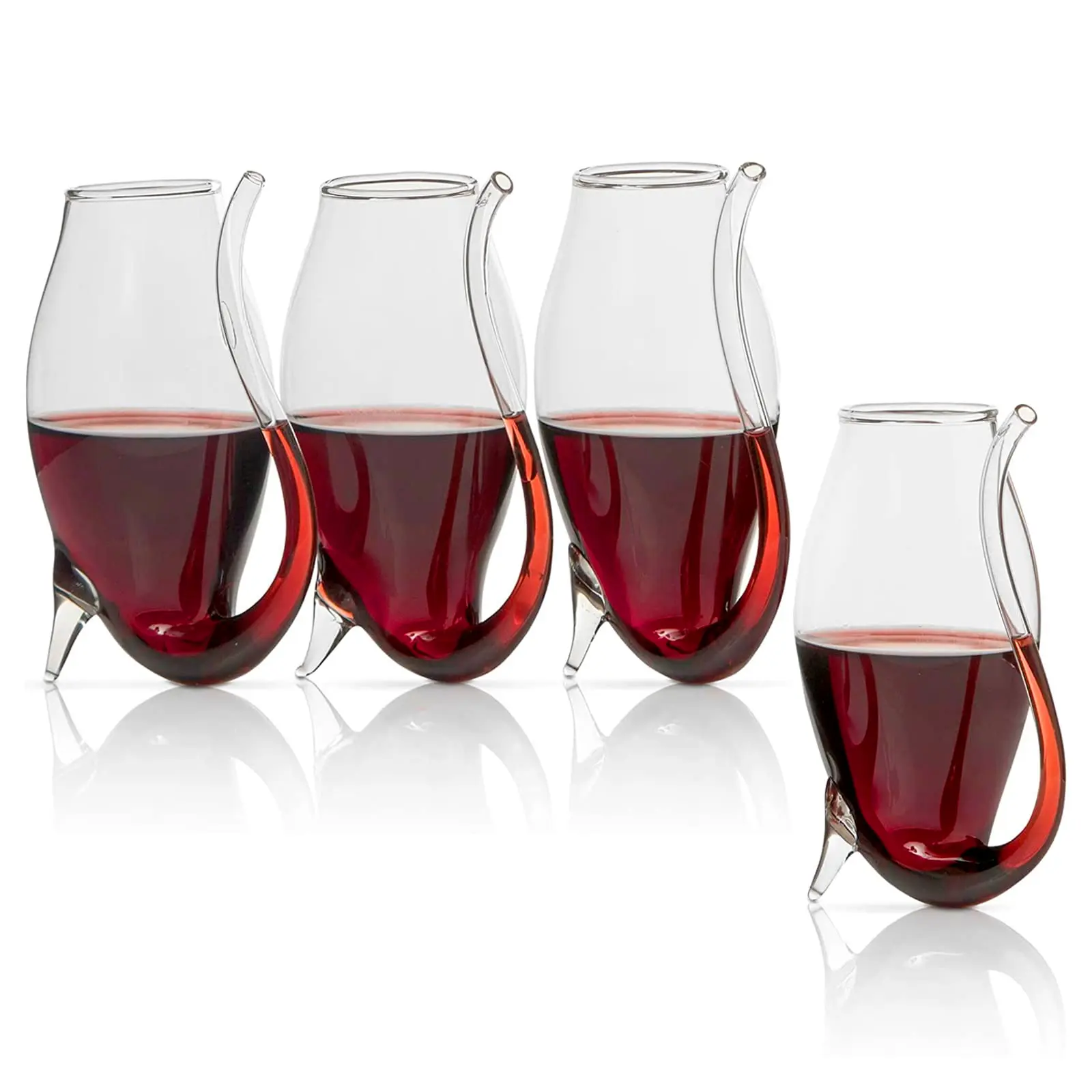 The Wine Savant Crystal Port and Dessert Wine Sippers, Dry Sherry, Cordial, Aperitif & Nosing Copitas Tasting Glass - Dinner Drink Glassware Glasses | Set of 4-3 oz Sipper | -