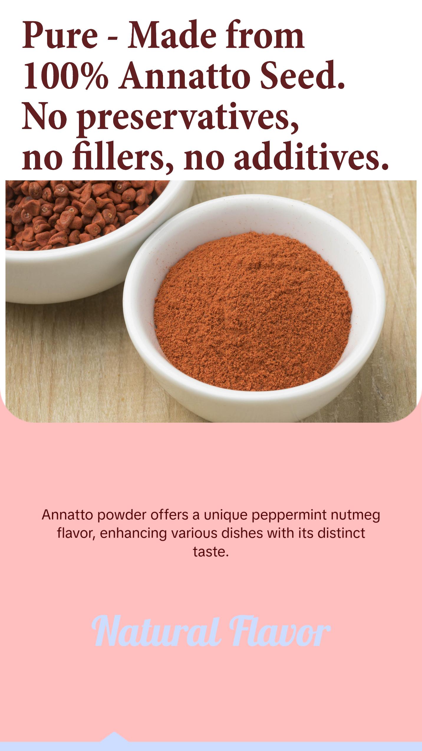 The Spice Way Annatto Powder - Pure & Fresh Achiote Seasoning - No Preservatives - Non-GMO