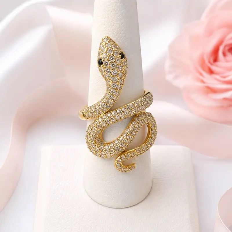 14K Gold Laminated Snake Ring