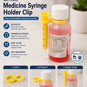 4-Pack Clip-On Medicine Syringe Storage Gear