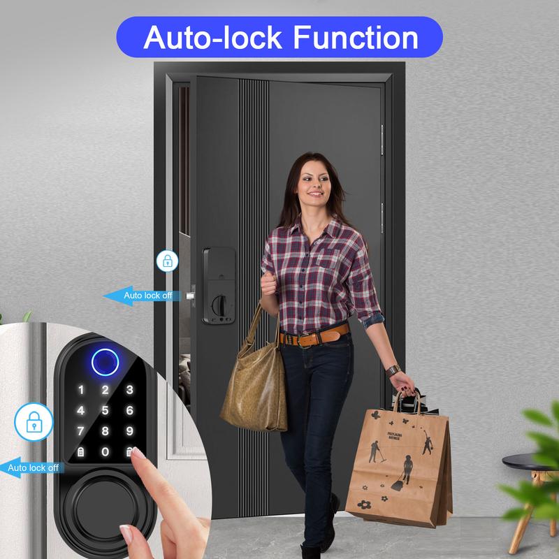 Smart Door Lock - Biometric Door Lock - 5 Entry Methods (Fingerprint/IC ...