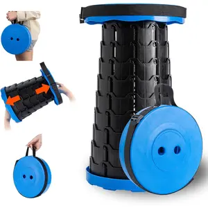 Portable and extendable folding stool, lightweight, small footprint, capable of bearing up to 400 pounds, suitable for outdoor fishing, hiking, barbecuing, camping, gardening, and hiking