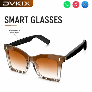 DVKIX smart Bluetooth glasses,sunglasses，automatically turn on when put on, can answer calls, play music, UV protection, suitable for leisure sports and business, as a gift, unisex
