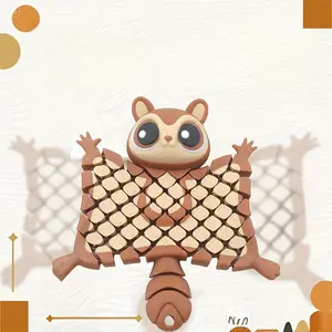 Flying Squirrel Keychain – Cute sitting/resting pose, expressive eyes, durable and lightweight backpack accessory, perfect gift for pet lovers, collectors, and those who carry it daily, featuring exclusive designs, Keychain Kawaii