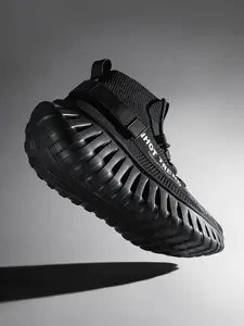 Men's Stylish Outdoor Breathable Knitted Running Shoes, Runner Athletic Shoe, Thick Sole Shock Absorption Sports Sneakers, Workout Sneakers for All Seasons, Casual Fitness Footwear